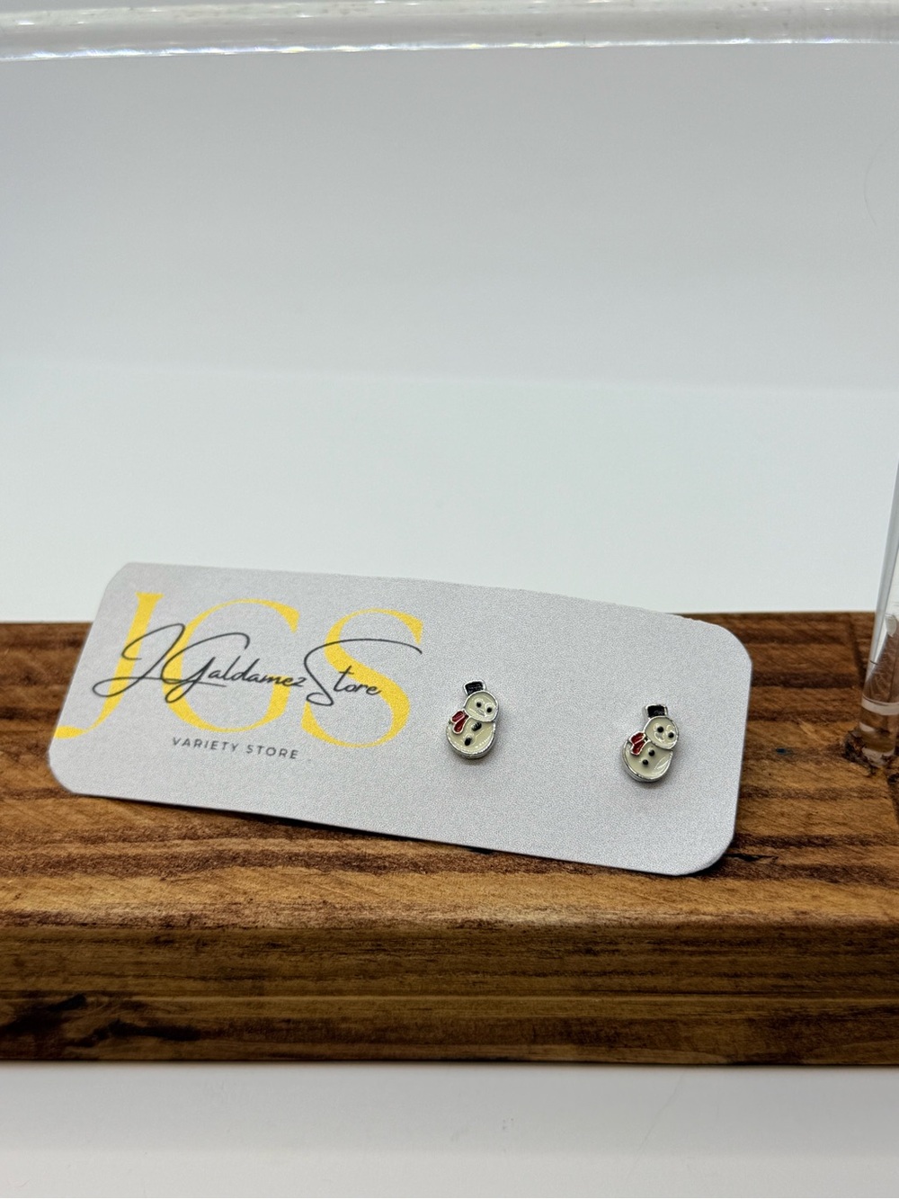 Kids and woman Snowman Stud Earrings - White and Red